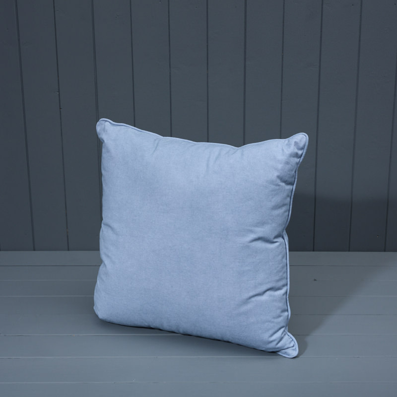 Mid Blue Cotton Cushion with Filling detail page